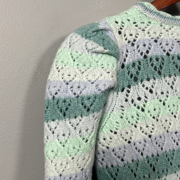 LoveShackFancy Striped V-Neck Sweater Size: S - Picture 9 of 10